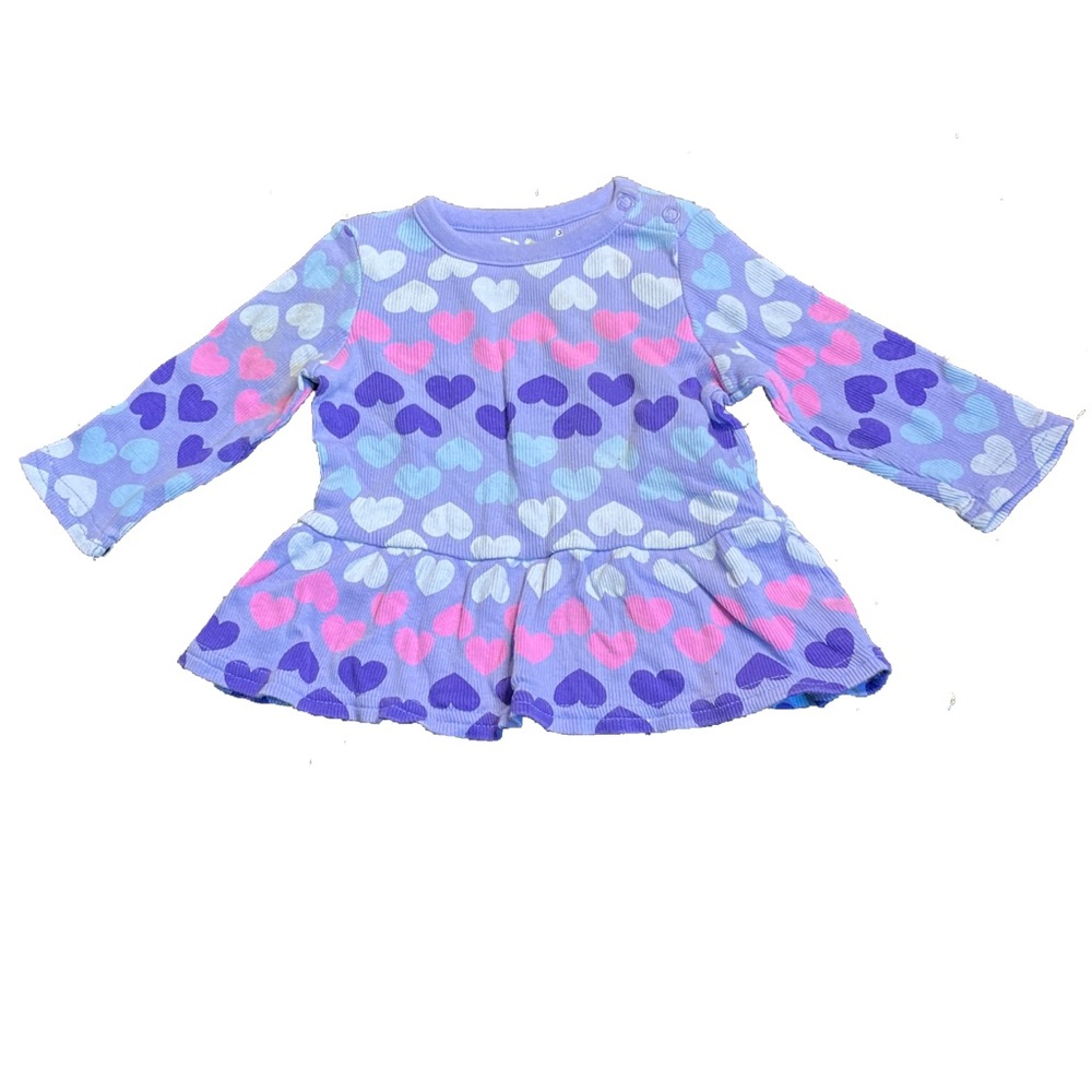 JUMPING BEANS Girls Pink Purple Long Sleeve Knit Dress 3 Month